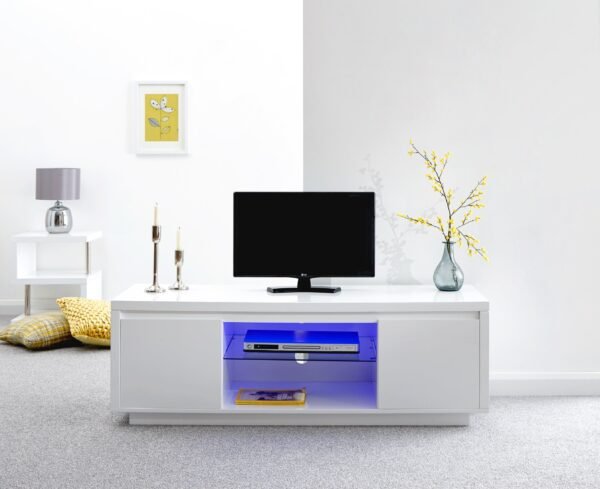Polar High Gloss Led Large Tv Unit White